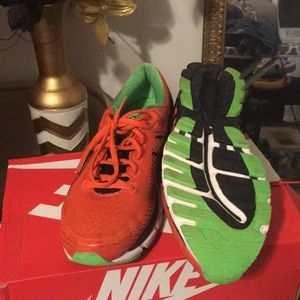 ASICS orange & green & blk Size 9.5 men sneakers